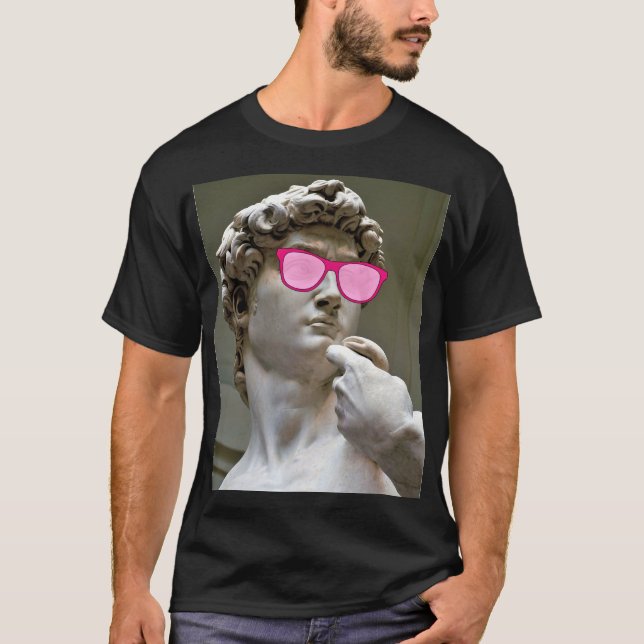Camiseta David lleva gafas de color rosa (Anverso)