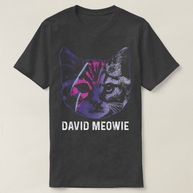 Camiseta David Meowie Funny Cat Lover  (Diseño del anverso)