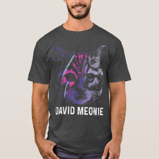 Camiseta David Meowie Funny Cat Lover