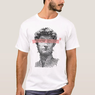 Camiseta David Michelangelo diseño de píxeles digital