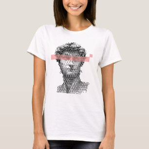 Camiseta David Michelangelo diseño de píxeles digital