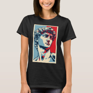 Camiseta David Miguel Ángel en Pop Art: Retrato Azul-Rojo