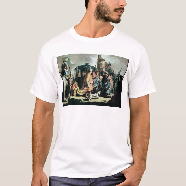 Camiseta David que ofrece la cabeza de Goliat a rey Saul (Anverso)