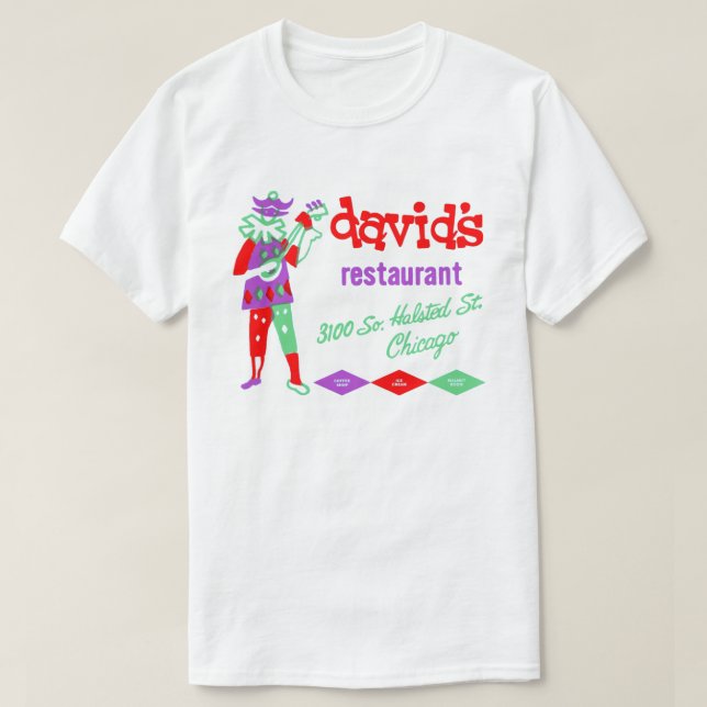 Camiseta David's Restaurant, Bridgeport, Chicago, IL (Diseño del anverso)