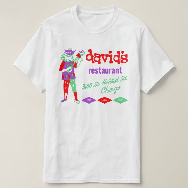Camiseta David's Restaurant, Bridgeport, Chicago, IL (Diseño del anverso)
