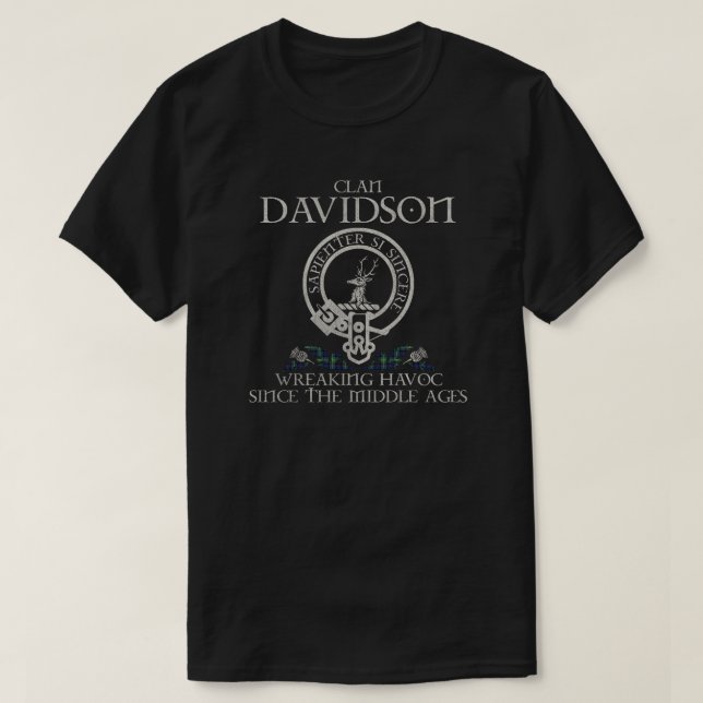Camiseta Davidson of Tulloch Clan escudo Scottish apellido  (Diseño del anverso)