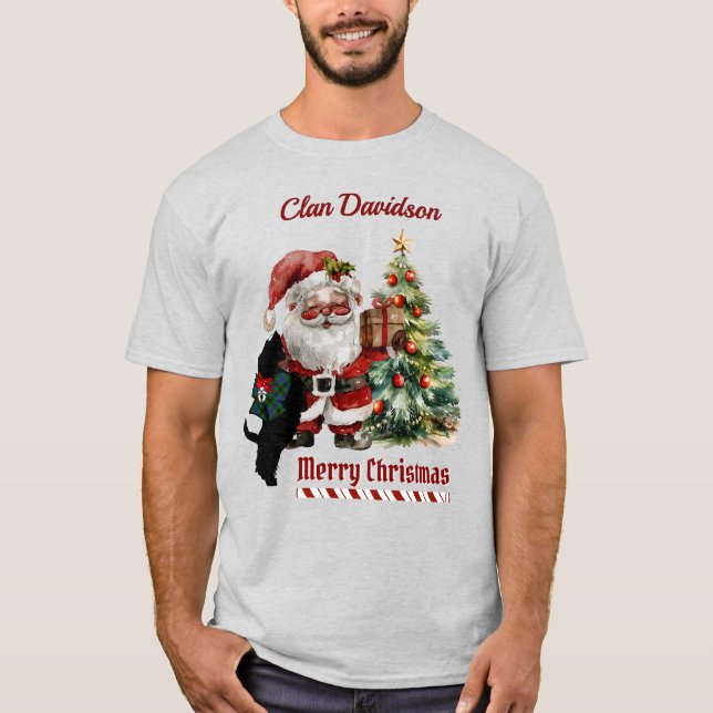 Camiseta Davidson Scottie Dog Christmas Personalized  (Anverso)