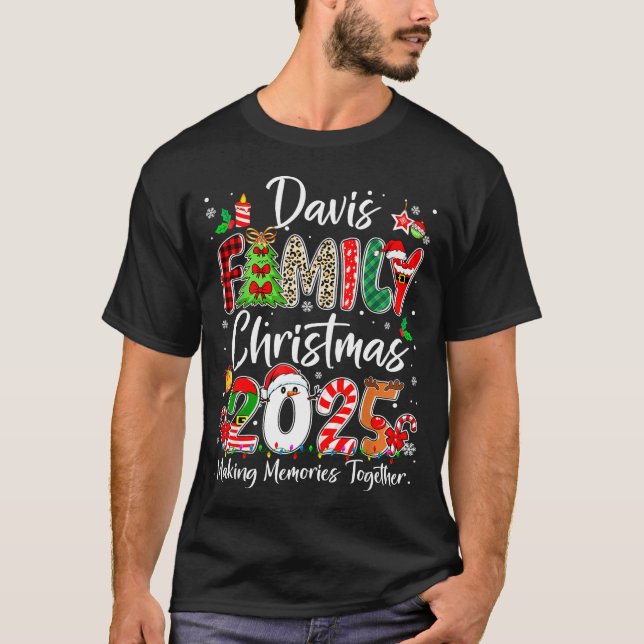 Camiseta Davis Family Christmas 2025 Matching Pjs Xmas Squa (Anverso)