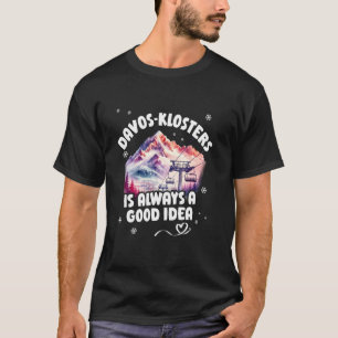 Camiseta Davos Klosters Ski Resort Swiss Alps Skize Switze