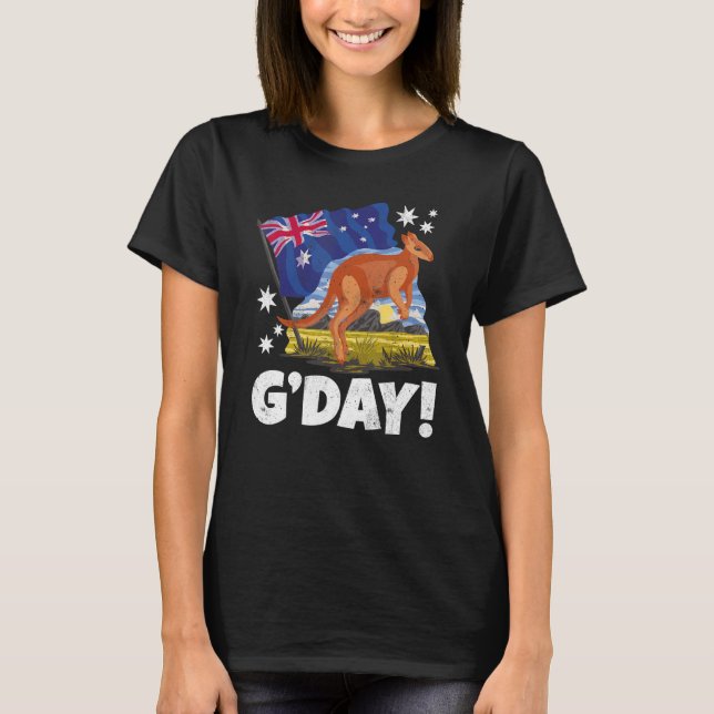 Camiseta Day Good Kangaroo Patriotic Australian Flag Austra (Anverso)