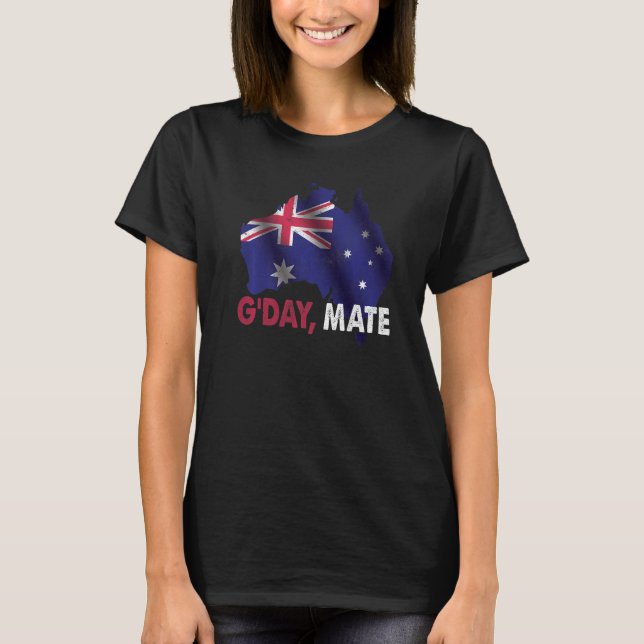 Camiseta Day Mate Good Australian Land Map Flag Australia (Anverso)