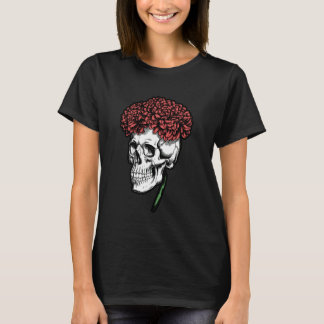 Camiseta Day of The Dead Dark Gothic Floral Sugar Skull