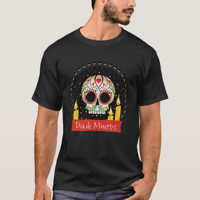 Camiseta Day of the Dead Dia De Muertos Cute Sugar Skull Ca (Anverso)
