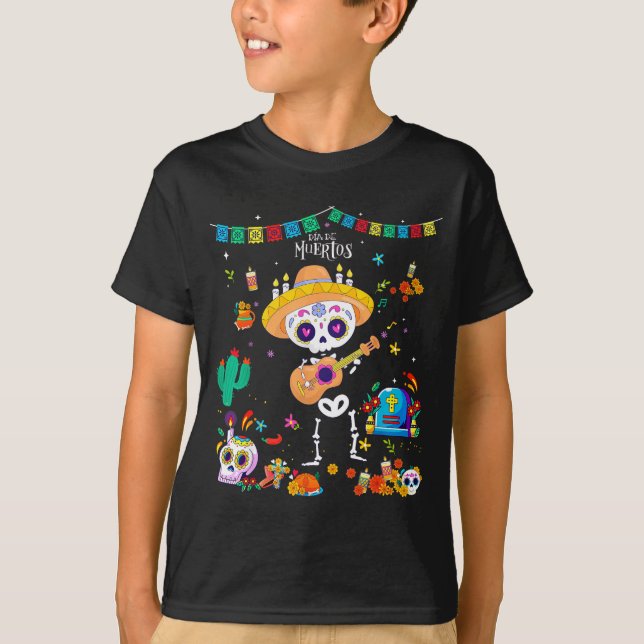 Camiseta Day Of The Dead Kids Boys 2025 Dia De Los Muertos  (Anverso)
