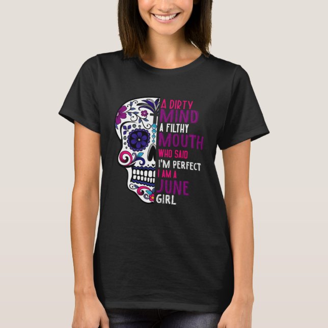 Camiseta Day Of The Dead Sugar Skull  June GIrl Womens (Anverso)