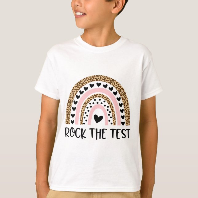 Camiseta Day Rock the Test Teacher Funny Rainbow Testing Da (Anverso)