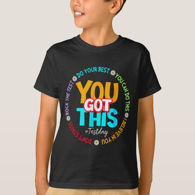 Camiseta Day Rock The Test Teacher Testing Day You Got This (Anverso)