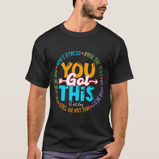 Camiseta Day Rock The Test Teacher Testing Day You Got This (Anverso)