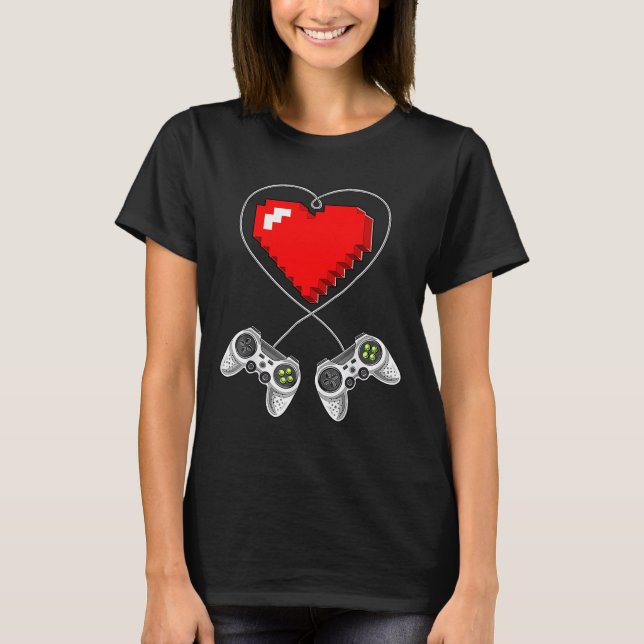 Camiseta Day Video Game Controller Heart Gamer Gift Boys (Anverso)