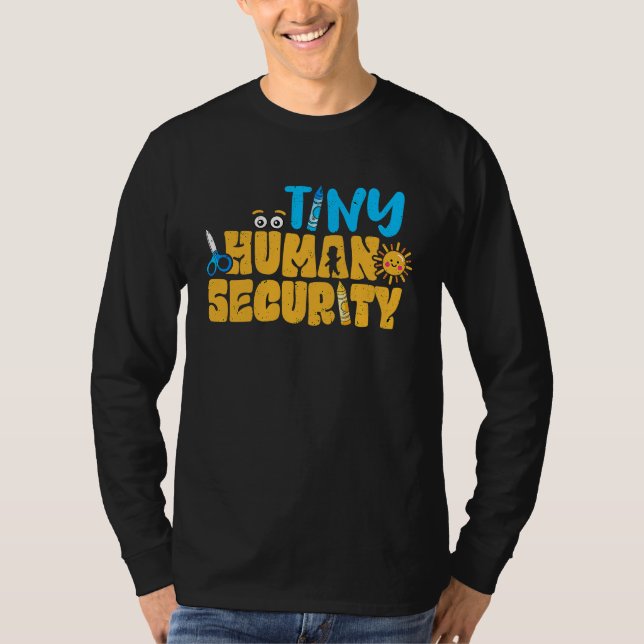 Camiseta Daycare Tiny Human Security Preschool Teacher PreK (Anverso)