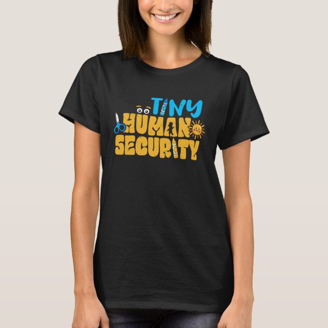 Camiseta Daycare Tiny Human Security Preschool Teacher PreK (Anverso)