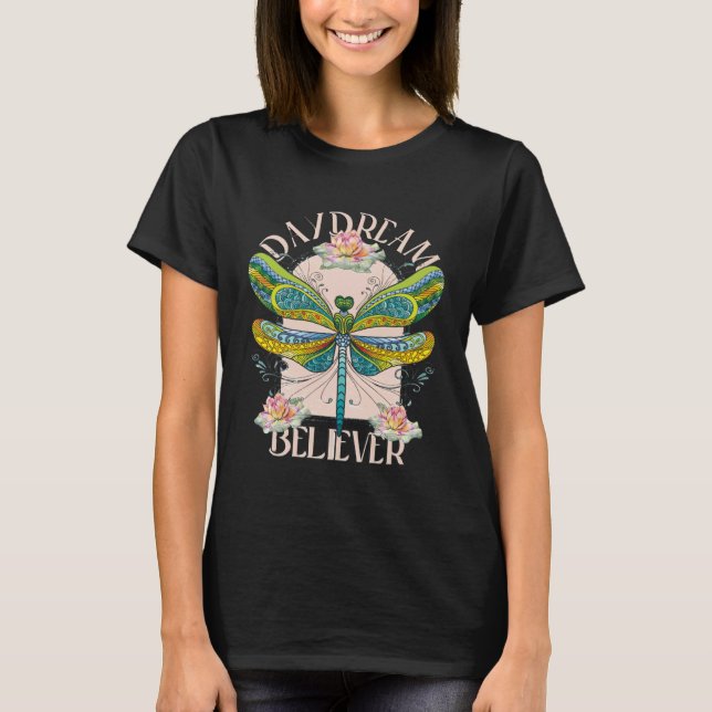 Camiseta Daydream Believer Dragonfly Retro Boho inspiration (Anverso)