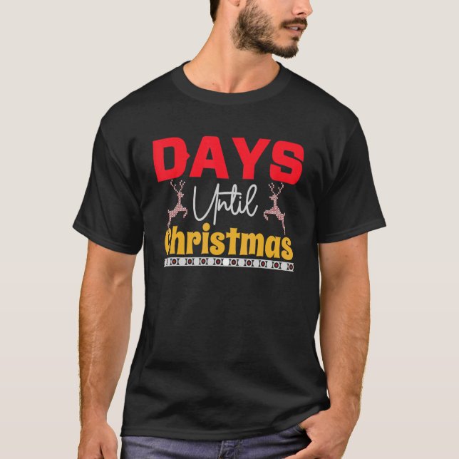 Camiseta Days until Christmas Santa Hat Xmas PJ costume (Anverso)
