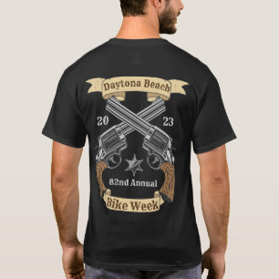 Camiseta Daytona Beach Bike Week 2023 Pistolas Cruzadas