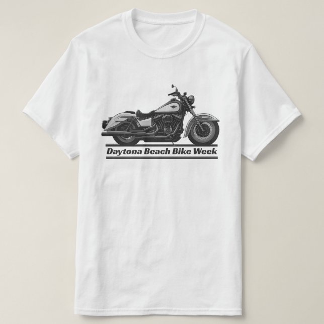 Camiseta Daytona Beach Bike Week Guay Black And White Biker (Diseño del anverso)