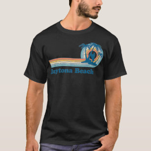 Camiseta Daytona Beach FL Vintage Sunset Surfer Chica Vacat