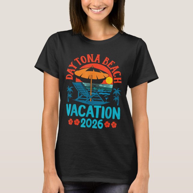 Camiseta Daytona Beach Florida 2026 Family Vacation Summer  (Anverso)
