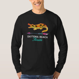 Camiseta Daytona Beach Florida Alligator Retro Palm Trees S