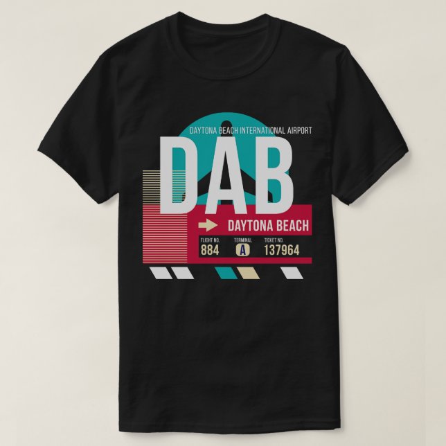 Camiseta Daytona Beach Florida DAB Código de equipaje etiqu (Diseño del anverso)