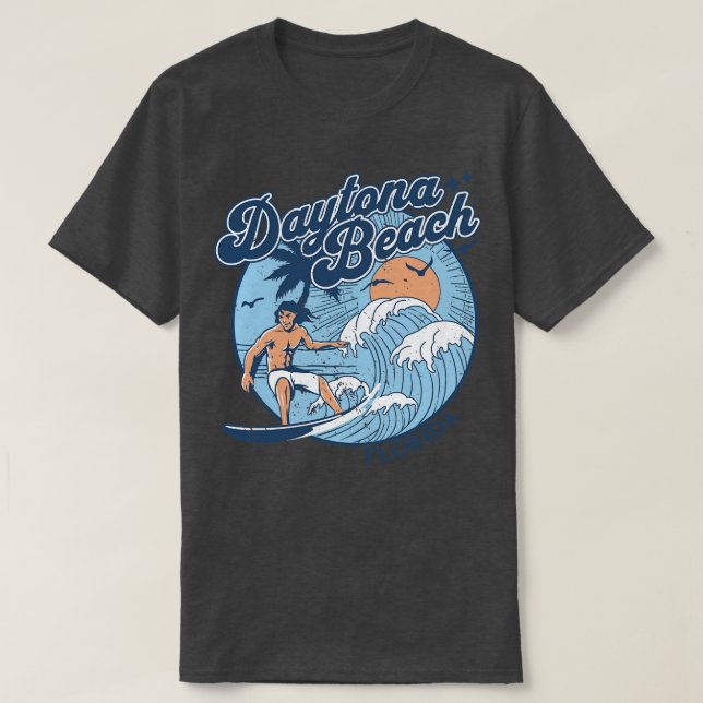 Camiseta Daytona Beach Florida Retro de los años 1970 (Diseño del anverso)