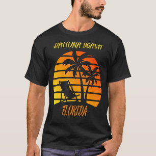 Camiseta Daytona Beach Florida Retro Sunset Palm Trees Chai