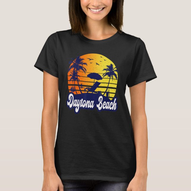 Camiseta Daytona Beach Florida Sunset Beach Retro (Anverso)