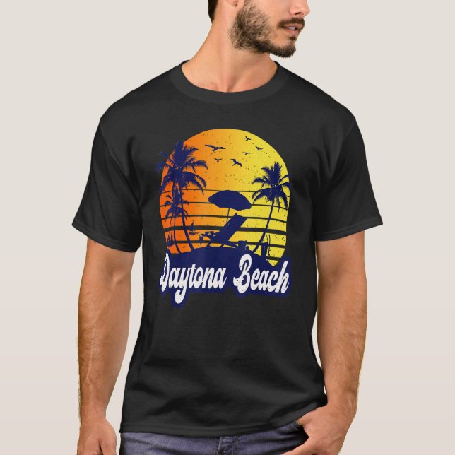 Camiseta Daytona Beach Florida Sunset Beach Retro (Anverso)
