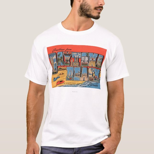 Camiseta Daytona Beach, la Florida - escenas grandes de la (Anverso)