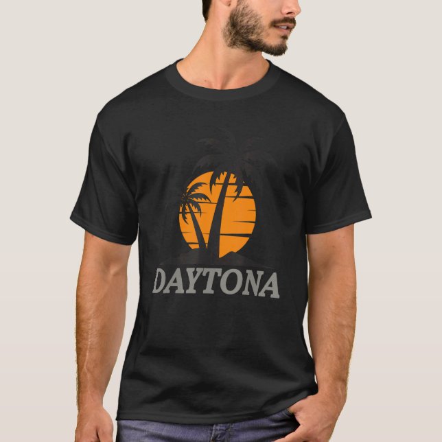 Camiseta Daytona Florida Beach Vacation Palm Retro (Anverso)