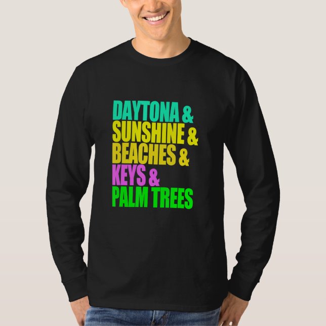 Camiseta Daytona Florida Playas Palmeras Sunshine Vacati (Anverso)