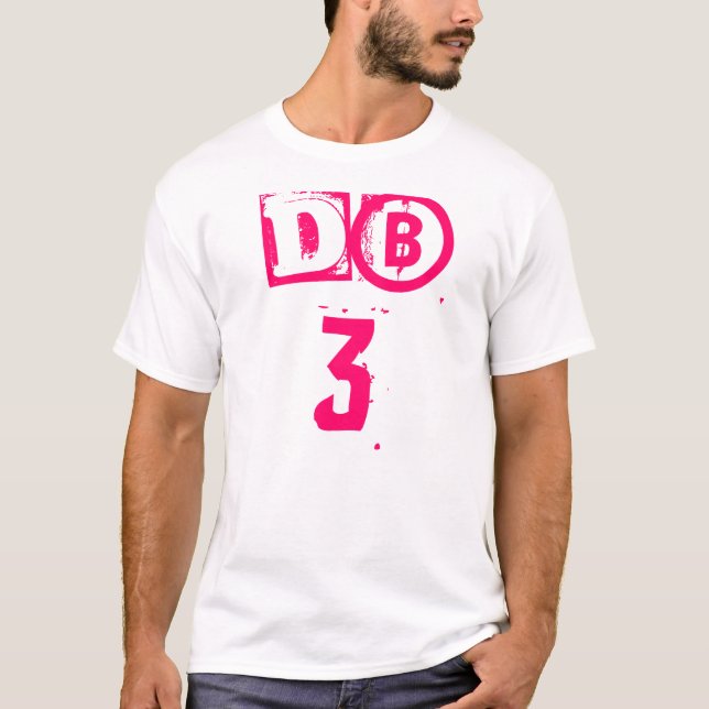 Camiseta dB3 - rosas fuertes en negro (Anverso)