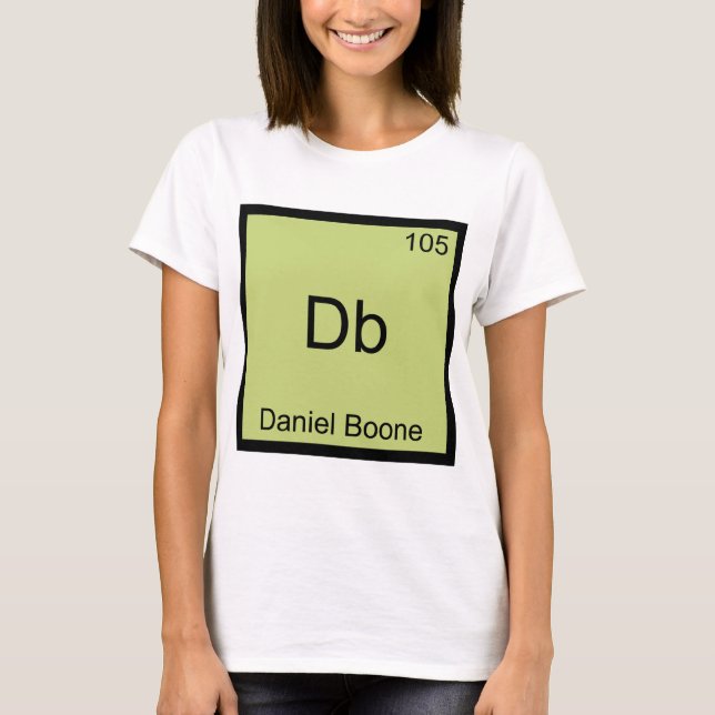 Camiseta Db - Daniel Boone Símbolo del Elemento de Química  (Anverso)