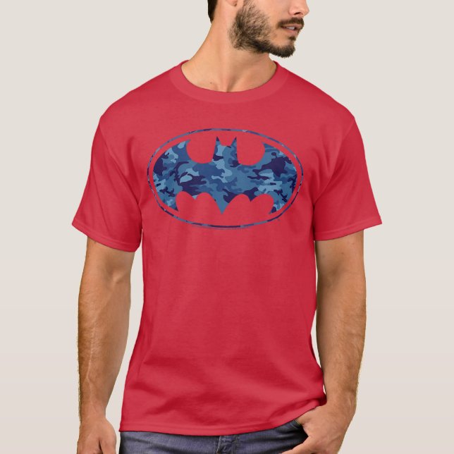 Camiseta DC Comics Batman Blue Camo Logo (Anverso)