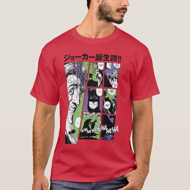 Camiseta DC Comics Batman el Joker Kanji Paneles de Cómic a (Anverso)