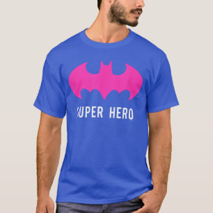 Camiseta DC Comics Batman Super Héroe Neon Rosa Símbolo de 