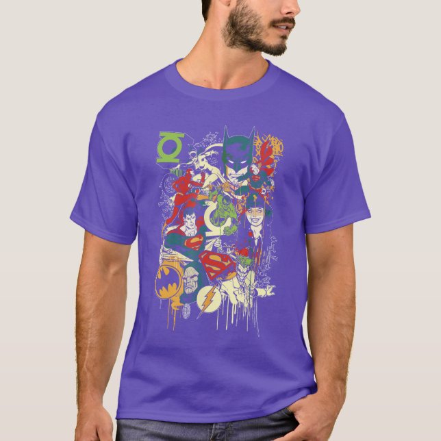 Camiseta DC Comics Justice League Mashup retro (Anverso)