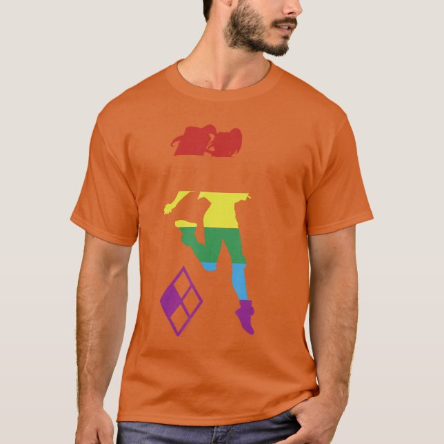 Camiseta DC Comics Pride Liga de la Justicia Harley Quinn A (Anverso)