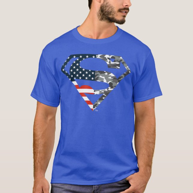 Camiseta DC Comics Superman American Flag Camo Logo (Anverso)