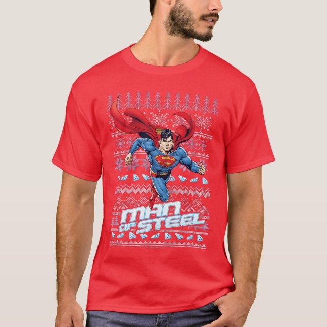 Camiseta DC Comics Superman Christmas Man of Steel Strong P (Anverso)