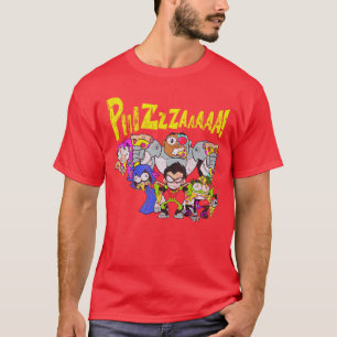 Camiseta DC Comicseenitans Go Foto Grupal Pizza Retrato gif